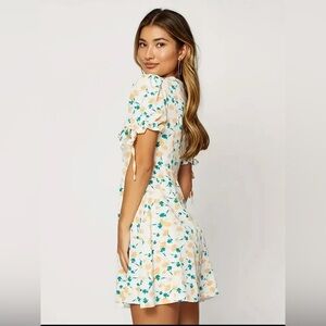 Floral Short Sleeve Mini Dress